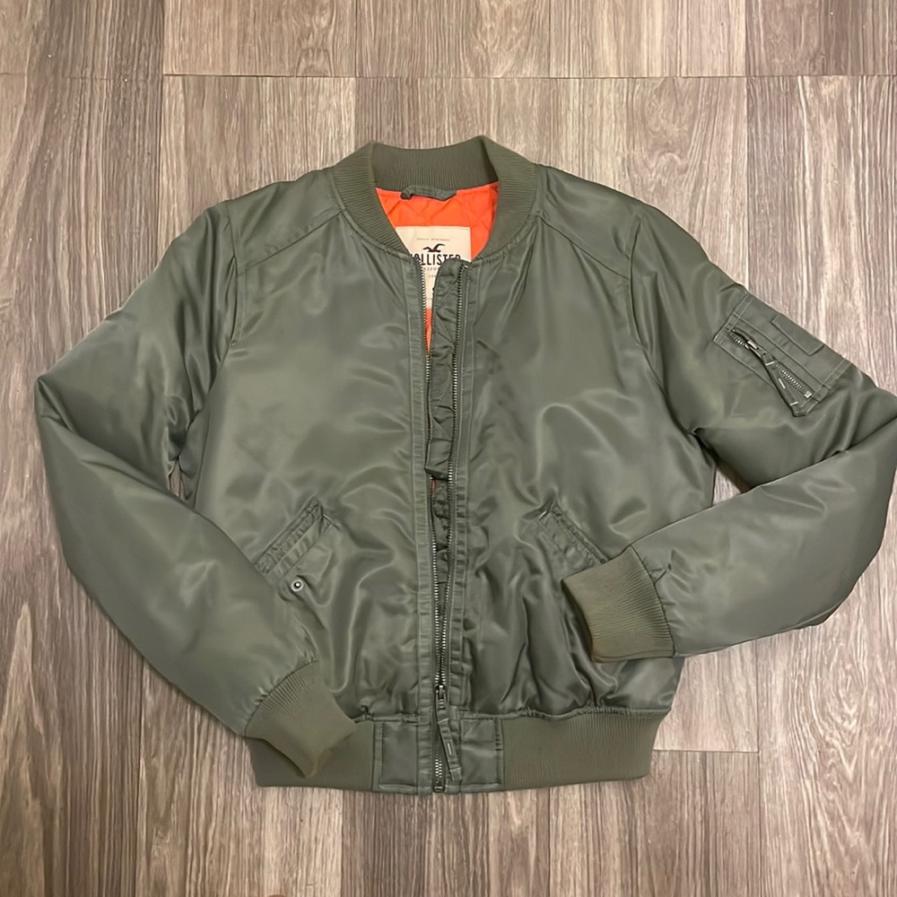 Holister Olive Green Bomber Jacket